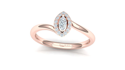 Two-Tone Pave Heart Accented Diamond Ring