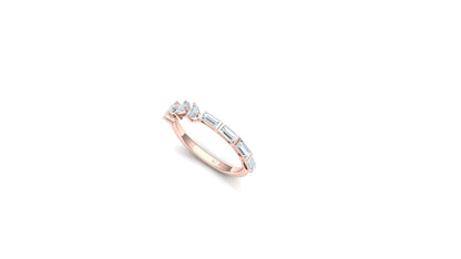 Two-Tone Baguette Diamond Half-Eternity Band
