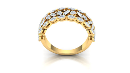 CVD Diamond Wide Channel Bar Cluster Ring