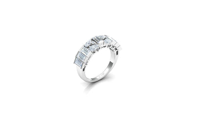 Two-Tone Wide Band Invisible-Set Diamond Ring