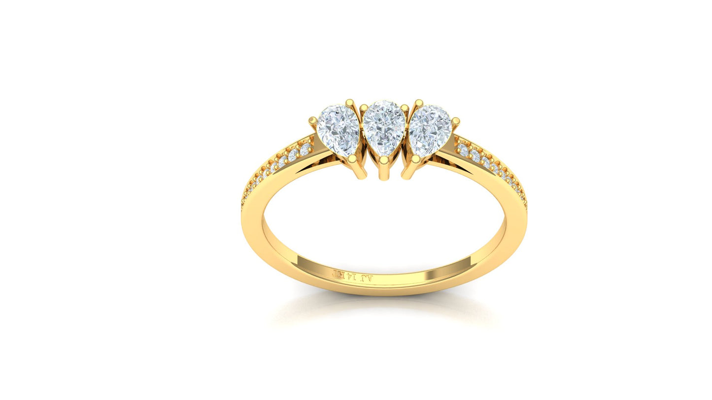 Two-Tone Marquise Cluster Bypass Diamond Ring