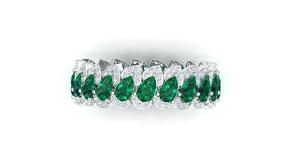 Emerald & Diamond Floral Cluster Huggie Hoop Earrings
