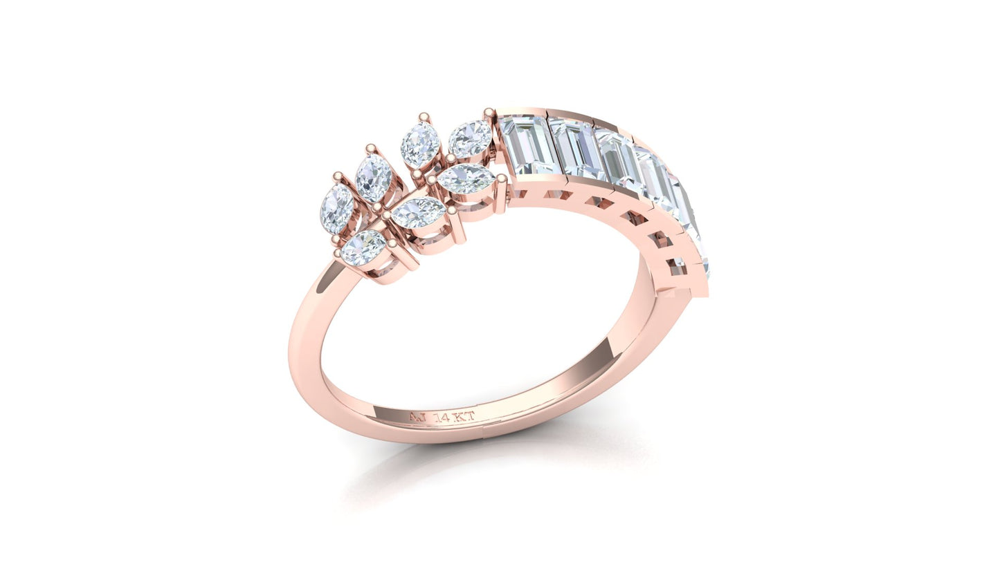 CVD Diamond Bar-Set Wide Eternity Band