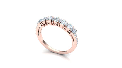 Two-Tone Channel Set Baguette Diamond Band Ring