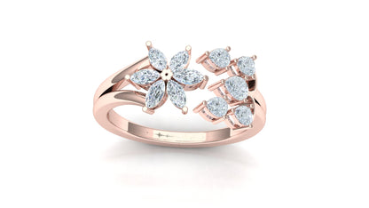Yellow Gold Multi-Kite Diamond Cluster Statement Ring