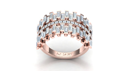 CVD Diamond Wide Two-Tone Architectural Ring
