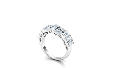 Two-Tone Wide Band Invisible-Set Diamond Ring