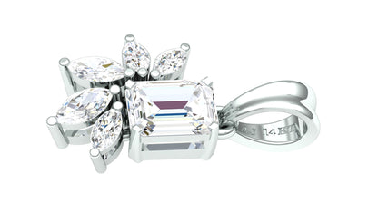 Yellow Gold Multi-Shape Diamond Butterfly/Floral Pendant