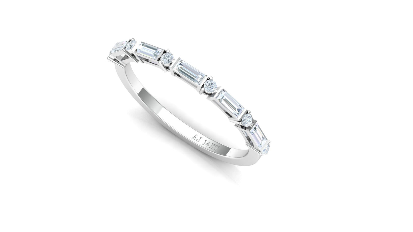Minimalist Baguette Diamond Bar Ring