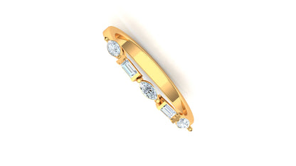 Two-Tone Five-Stone Channel Set Baguette Ring