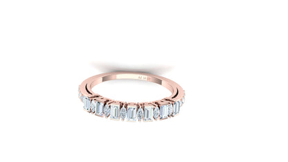 Two-Tone Channel Set Baguette Diamond Band Ring