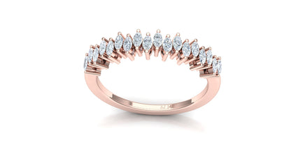 Two-Tone Marquise Diamond Half Eternity Ring