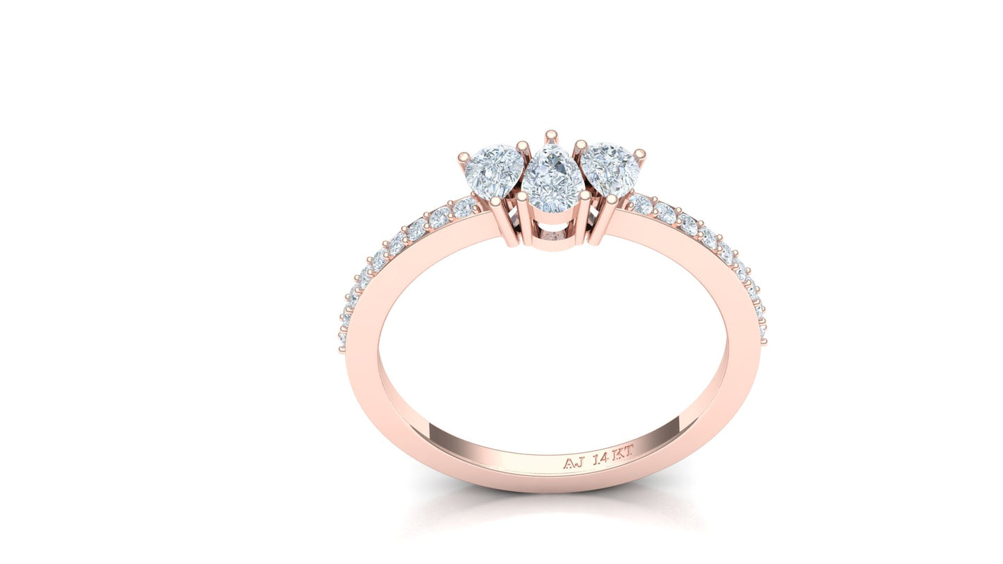 Two-Tone Marquise Diamond Cluster Ring