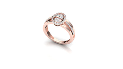 Two-Tone Interlocking Geometric Pave Diamond Ring