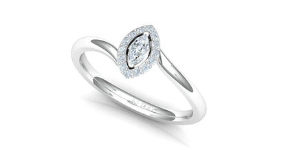 Two-Tone Pave Heart Accented Diamond Ring