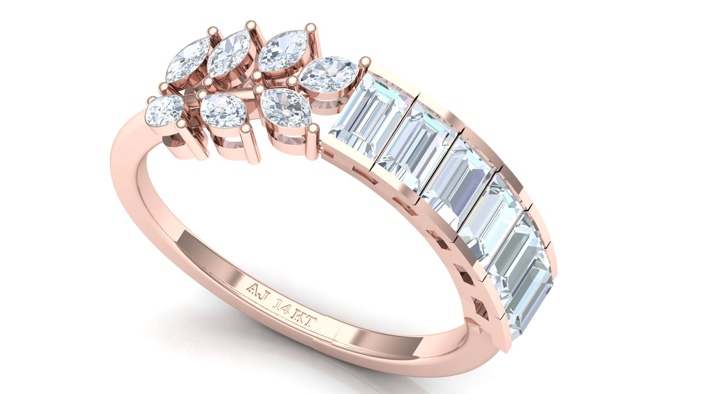 CVD Diamond Bar-Set Wide Eternity Band