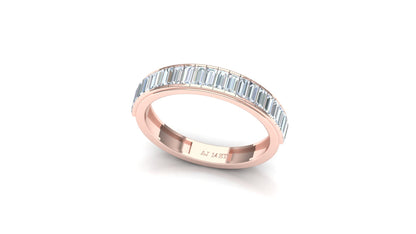 Two-Tone Horizontal Baguette Diamond Full Eternity Band