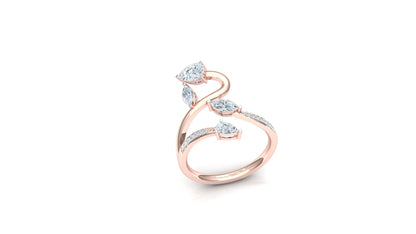 Multi-Leaf Marquise CVD Diamond Wrap Ring