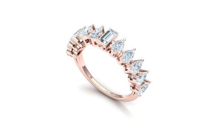 Yellow Gold Rectangle Frame Diamond Ring