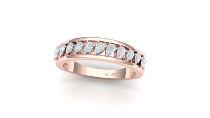 CVD Diamond Five-Row Eternity Band Ring