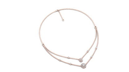 Yellow Gold Curved Bar Diamond Accent Chain