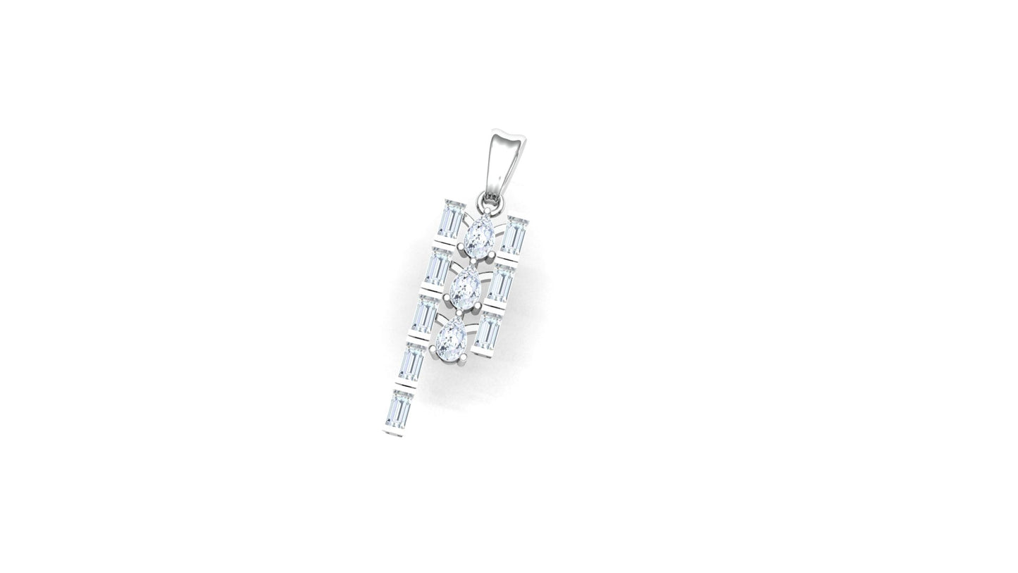 Elegant Cascading Square CVD Diamond Pendant