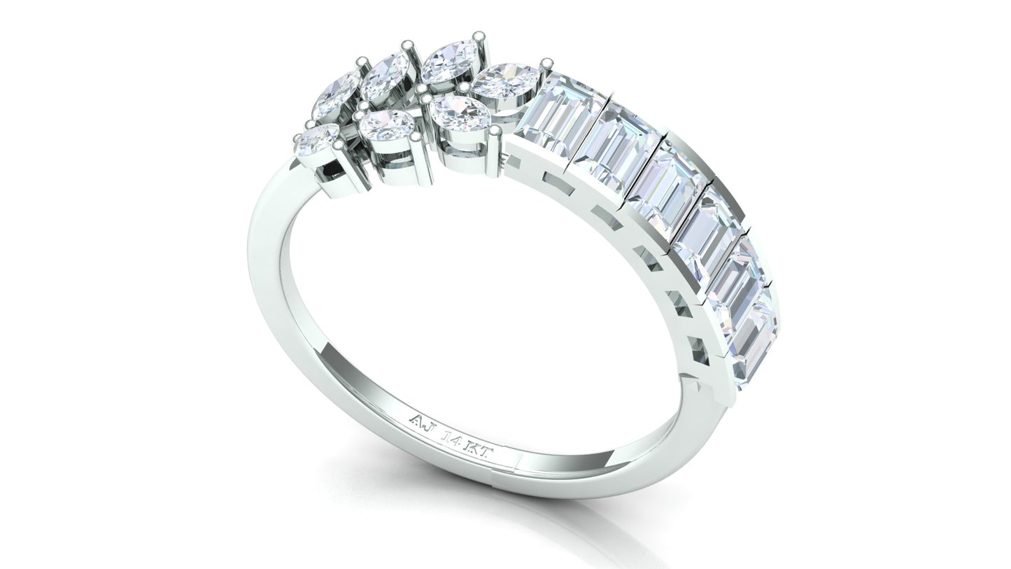 CVD Diamond Bar-Set Wide Eternity Band