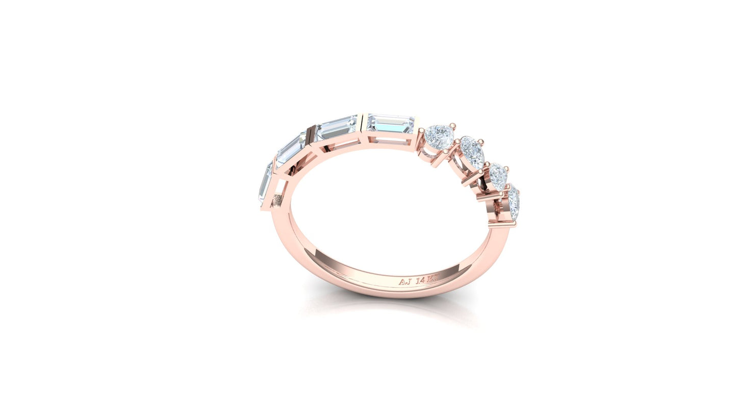 Two-Tone Marquise Diamond Star Cluster Ring