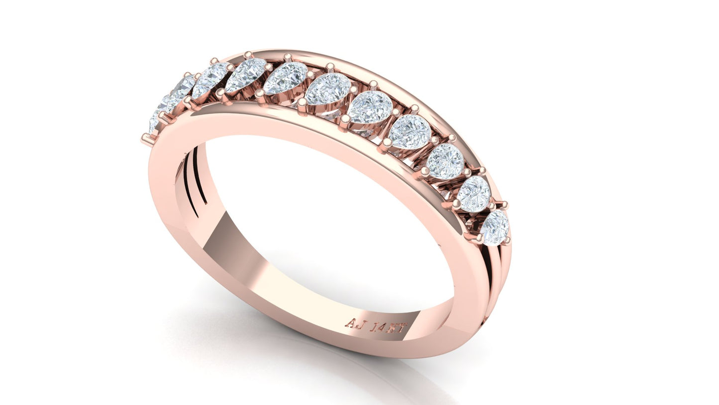 CVD Diamond Five-Row Eternity Band Ring