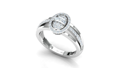 Two-Tone Interlocking Geometric Pave Diamond Ring