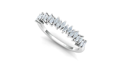 Two-Tone Marquise Diamond Half Eternity Ring