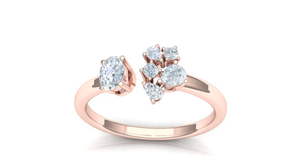 Yellow Gold Multi-Stone Diamond Bypass Ring