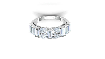 Two-Tone Wide Band Invisible-Set Diamond Ring