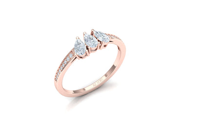 Two-Tone Marquise Cluster Bypass Diamond Ring