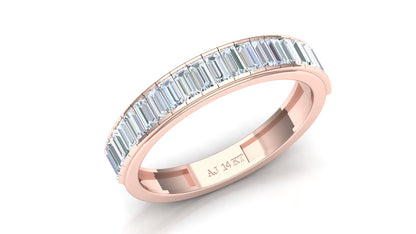 Two-Tone Horizontal Baguette Diamond Full Eternity Band