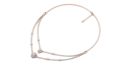 Yellow Gold Curved Bar Diamond Accent Chain