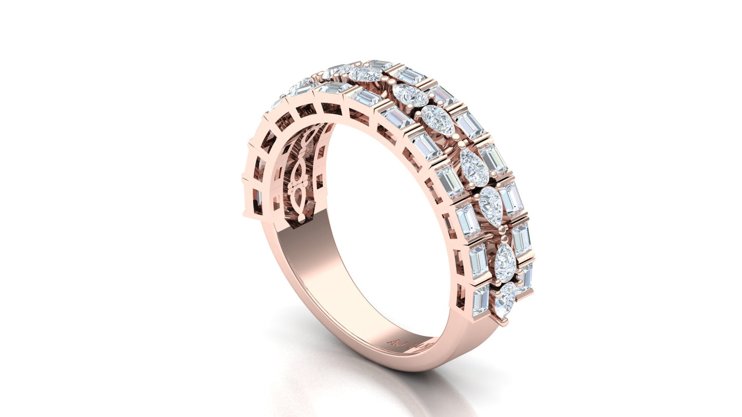 CVD Diamond Dome Cluster Ring