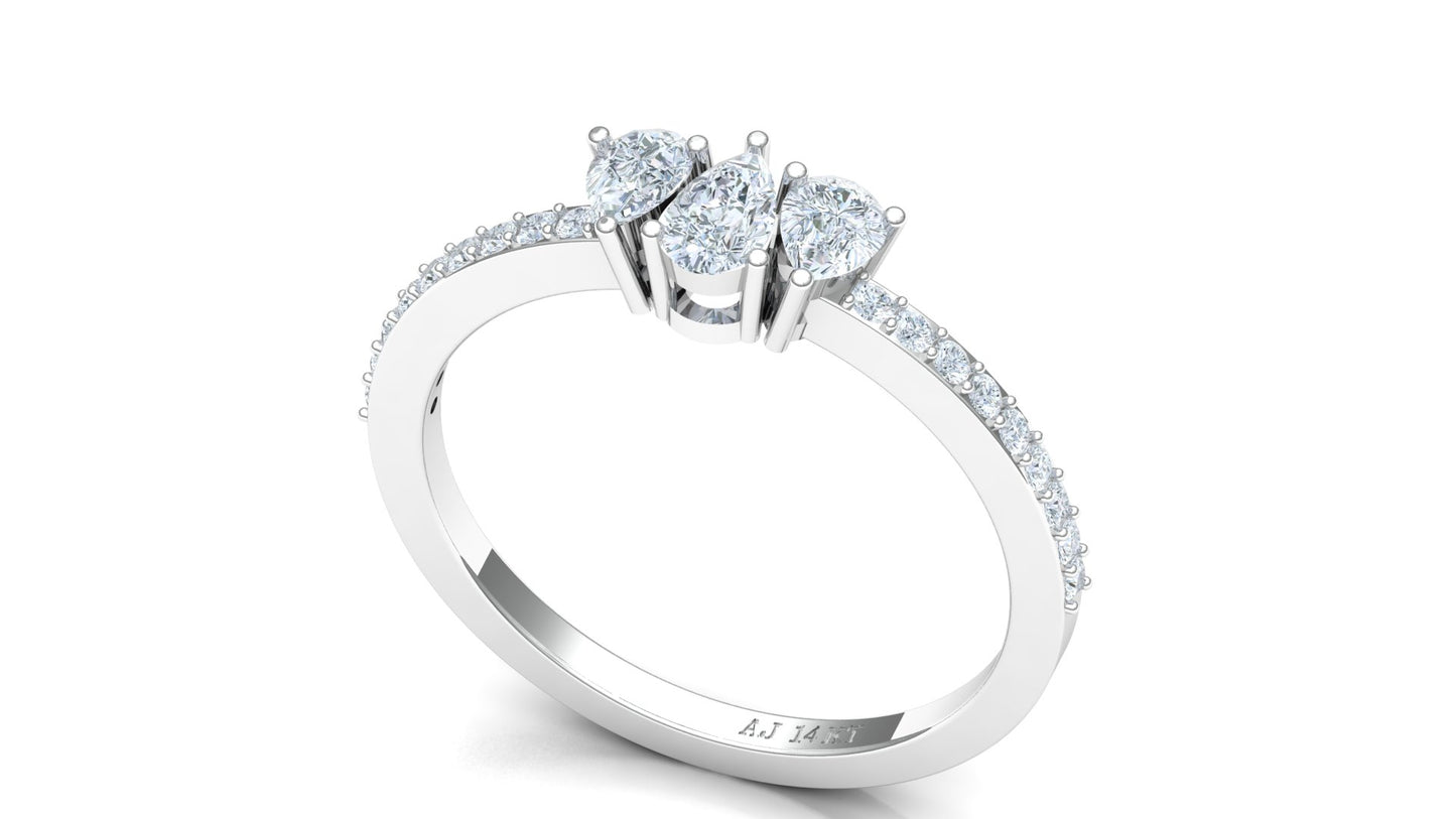 Two-Tone Marquise Diamond Cluster Ring