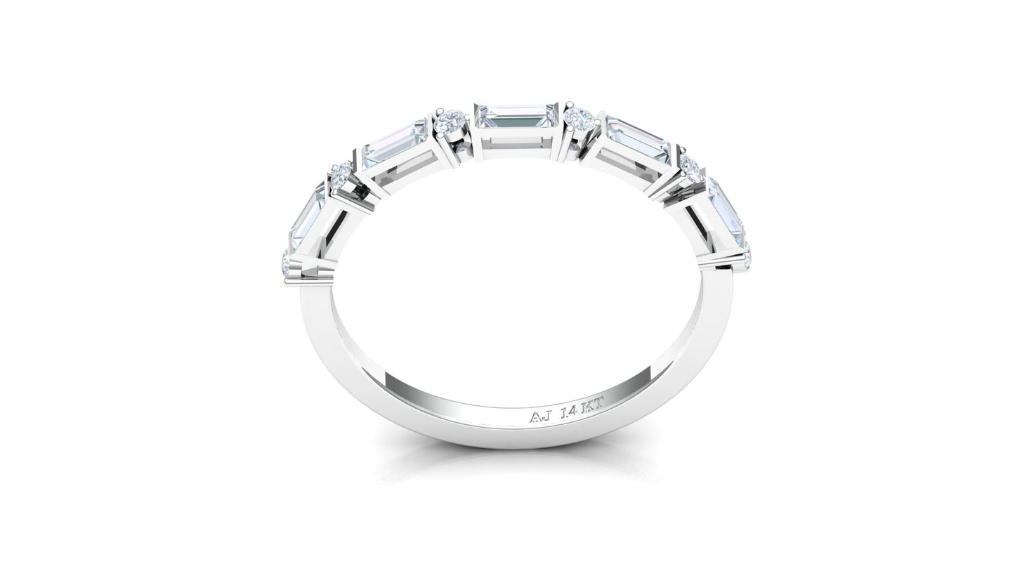 Minimalist Baguette Diamond Bar Ring