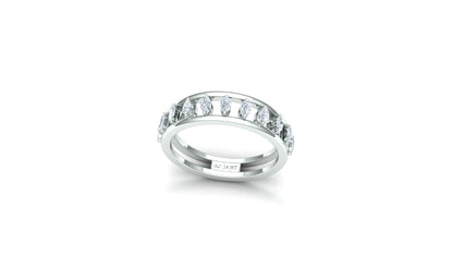 Yellow Gold Multi-Row Vertical Diamond Band