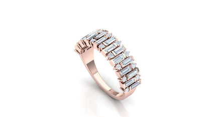 Two-Tone Multi-Row Baguette Diamond Band Ring