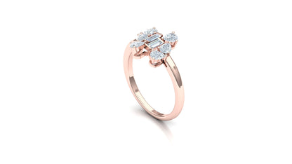 Two-Tone Multi-Baguette Cluster Diamond Ring