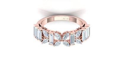 Two-Tone High Carat Baguette Diamond Tiered Ring