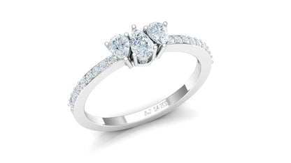 Two-Tone Marquise Diamond Cluster Ring