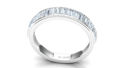 Two-Tone Horizontal Baguette Diamond Full Eternity Band