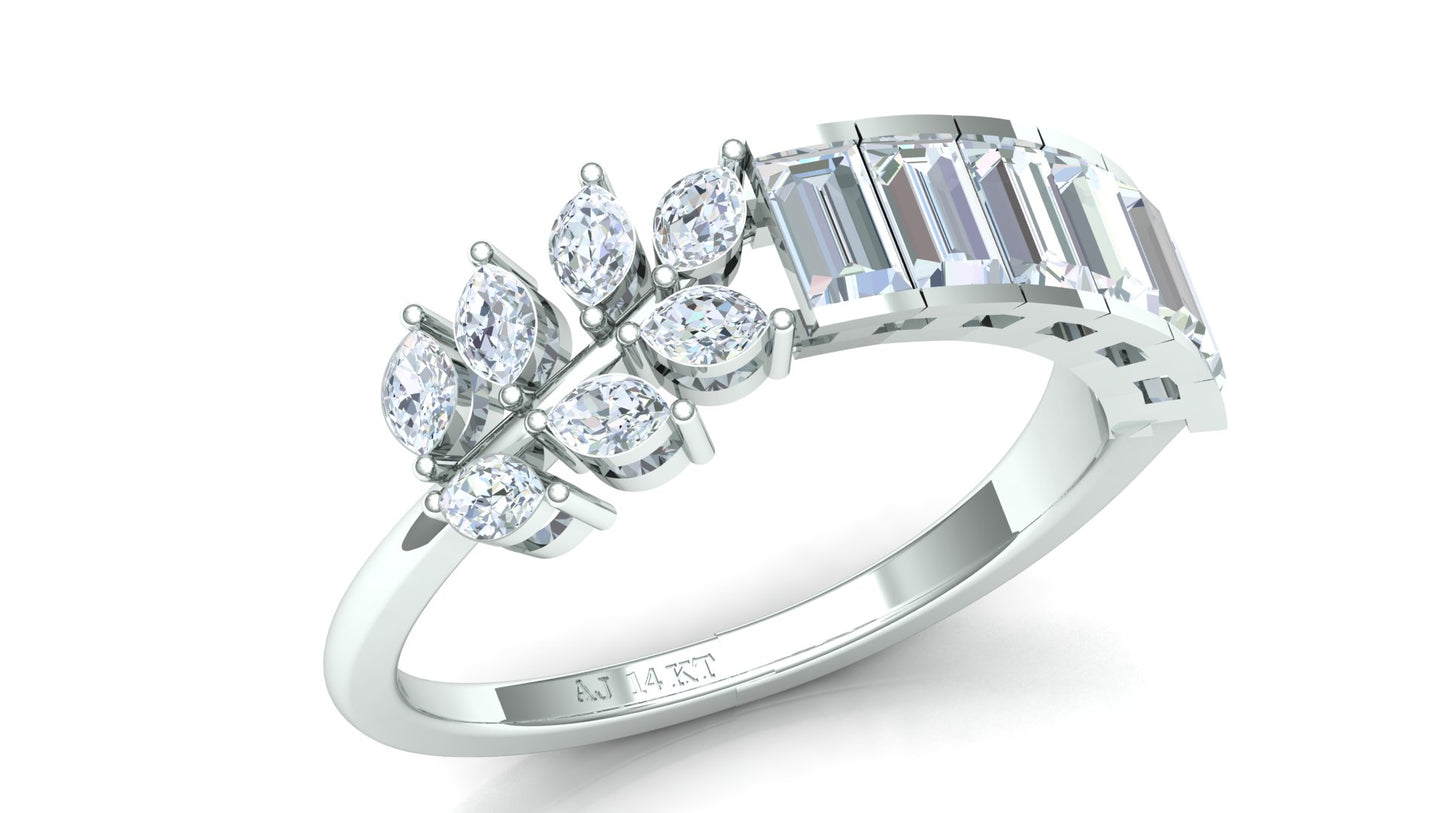 CVD Diamond Bar-Set Wide Eternity Band