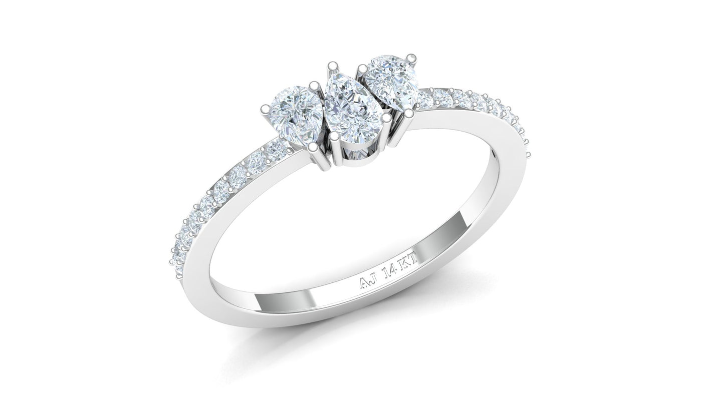 CVD Diamond Floral Cluster Cocktail Ring