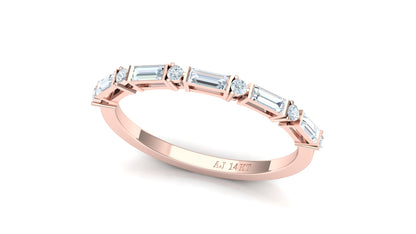 Minimalist Baguette Diamond Bar Ring