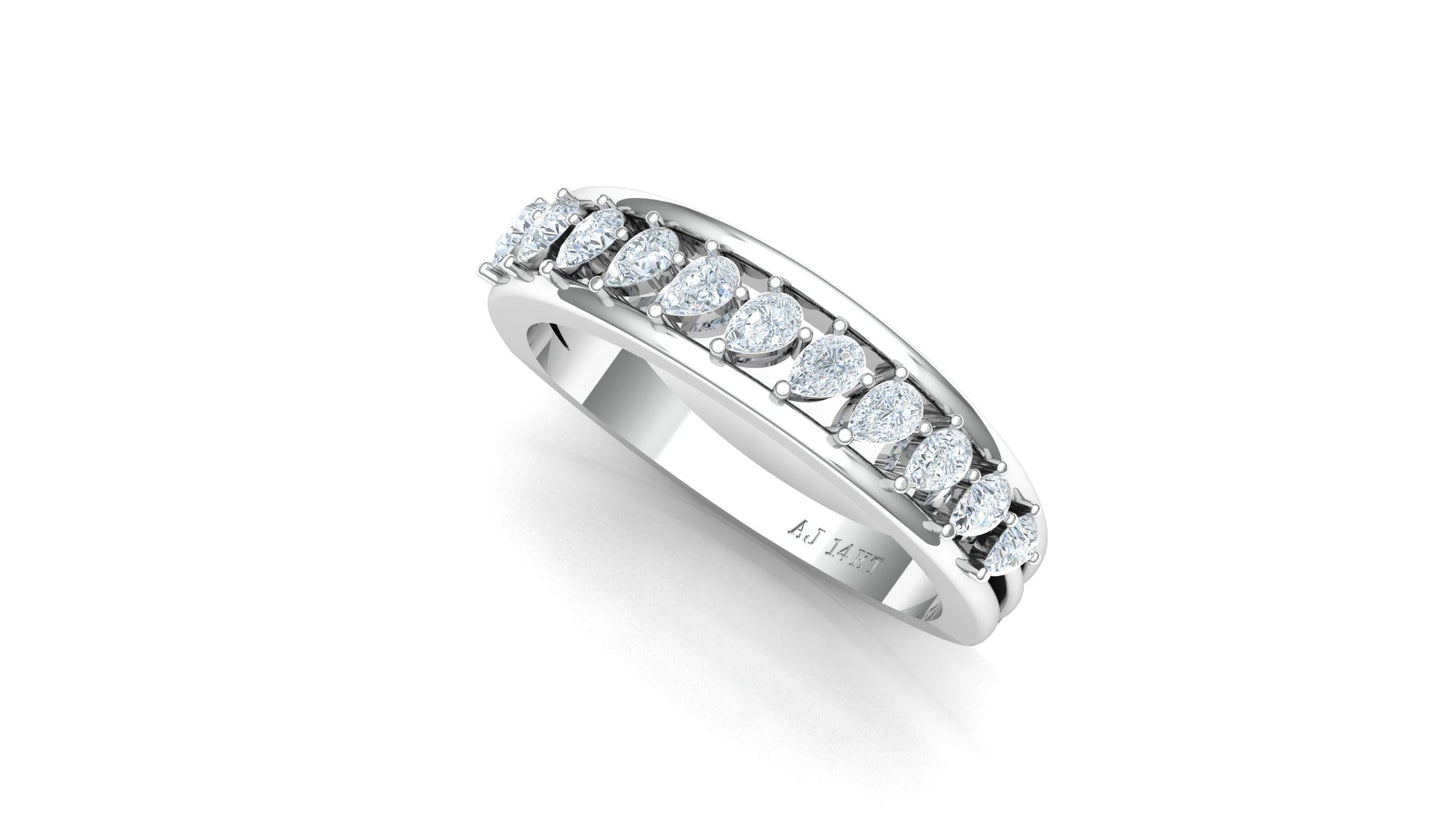 CVD Diamond Five-Row Eternity Band Ring