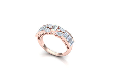 Two-Tone Wide Band Invisible-Set Diamond Ring